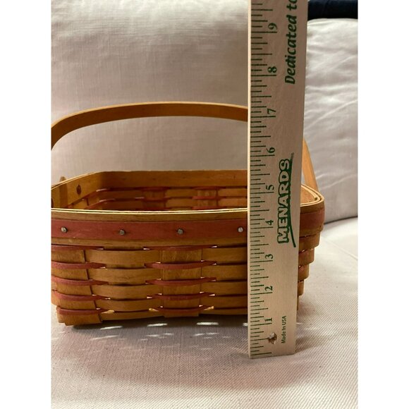 Vintage 1992 Longaberger Basket Used Floral Fabric and Plastic Liner - Picture 13 of 16